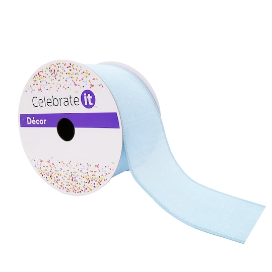 12 Pack: 2.5&#x22; Faux Linen Wired Ribbon by Celebrate It&#x2122; D&#xE9;cor